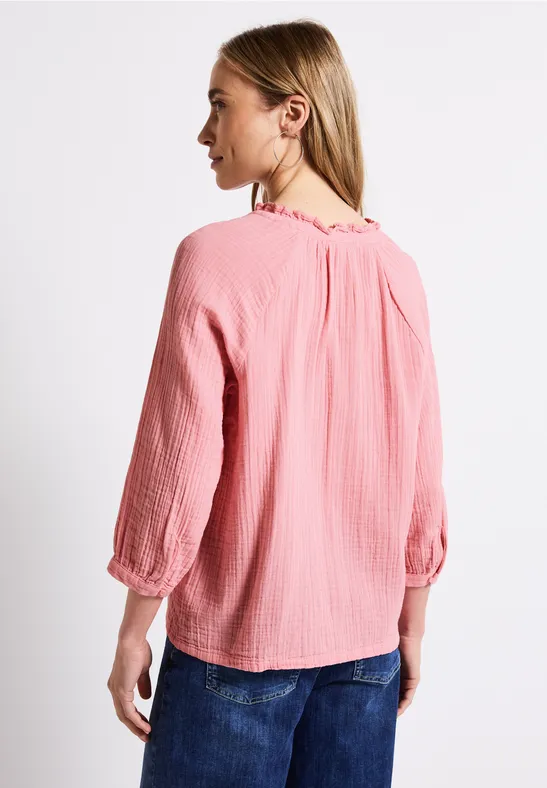Musselin Tunika mit Rüschen blush peach
