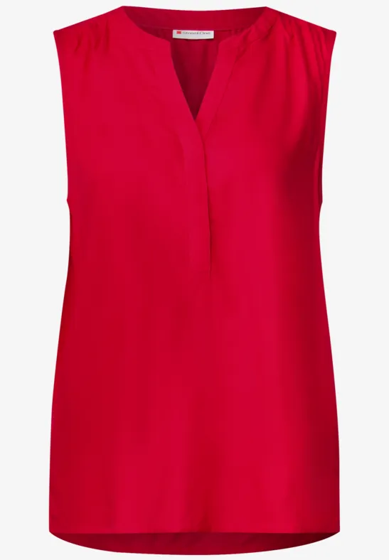 Blousetop met gespleten hals glory red