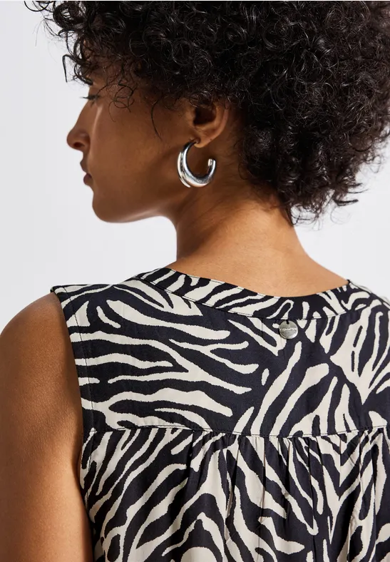 Top chemisier à motifs deep blue
