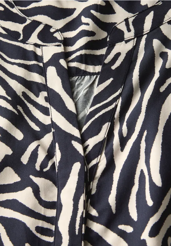 Top chemisier à motifs deep blue