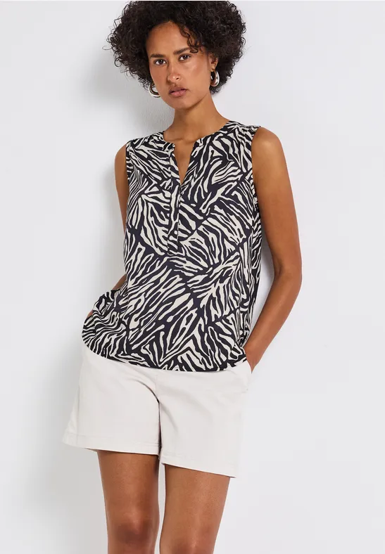 Top chemisier à motifs deep blue