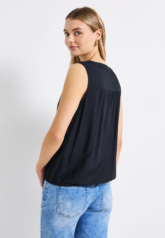 Top chemisier en couleur unie deep blue