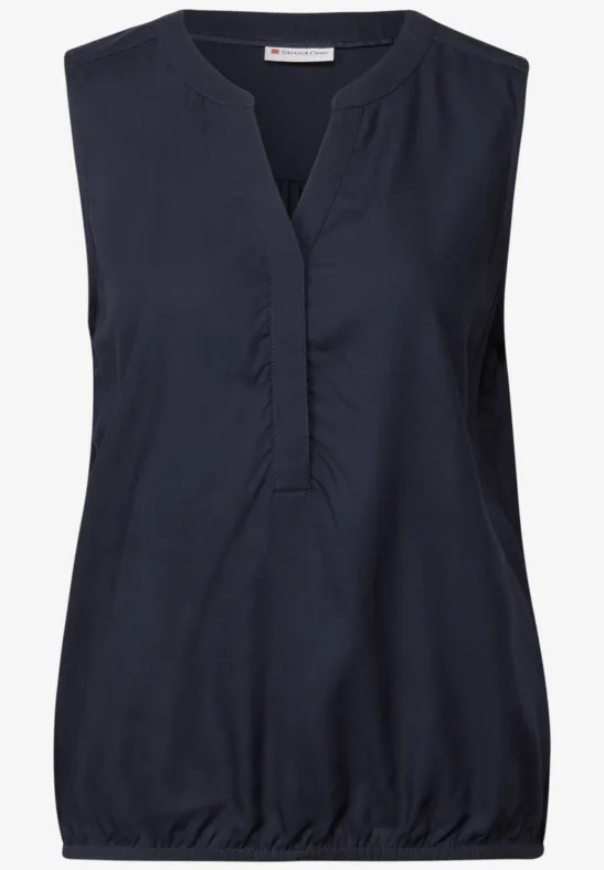 Top chemisier en couleur unie deep blue
