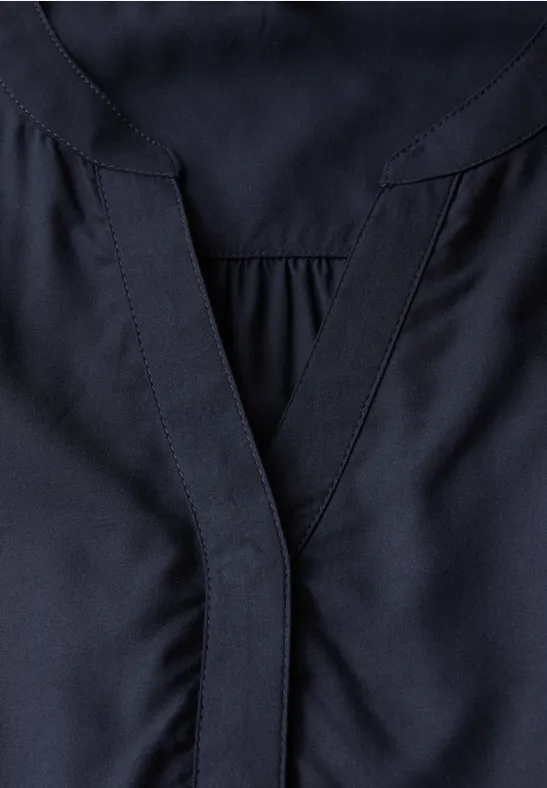 Top chemisier en couleur unie deep blue