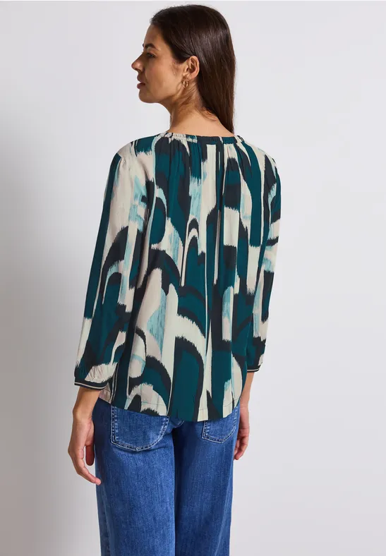 Ikat Tunika mit Tape-Details tide blue