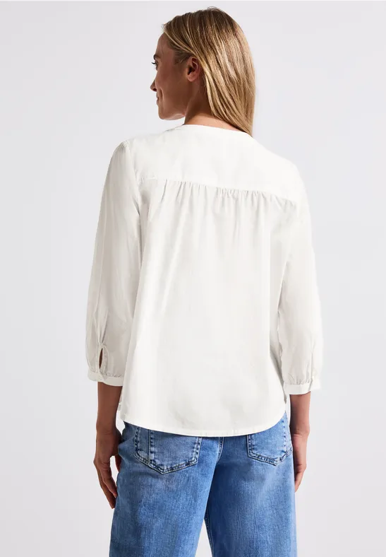 Baumwollbluse mit Details off white