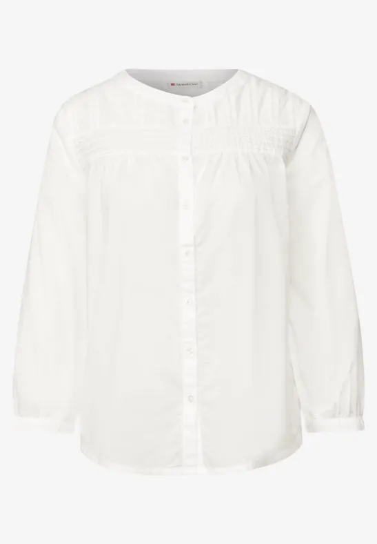 Baumwollbluse mit Details off white