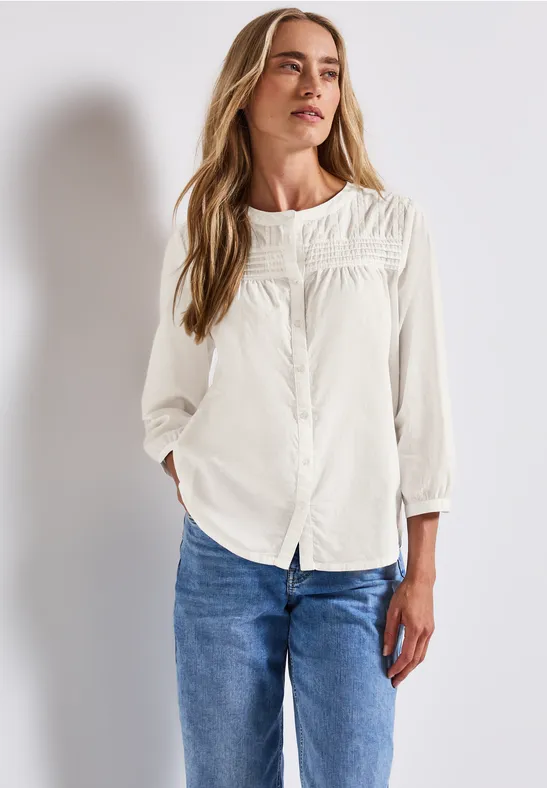 Baumwollbluse mit Details off white