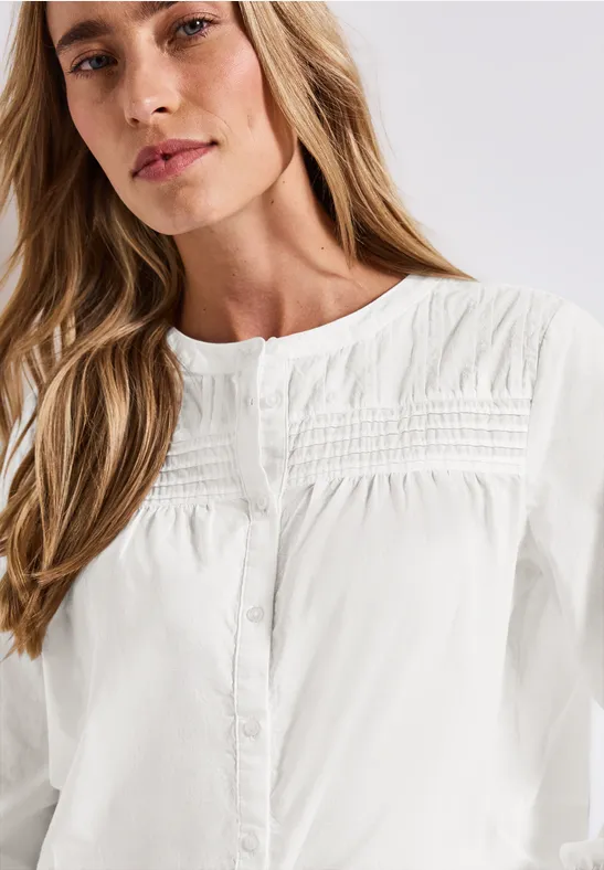 Baumwollbluse mit Details off white