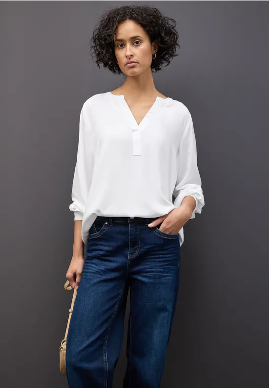 Split Neck Tunika White