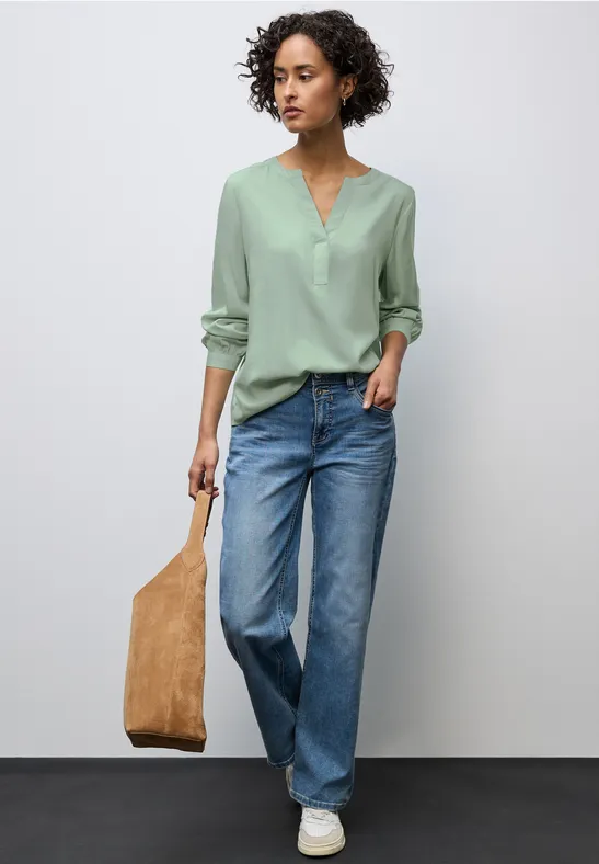 Tuniek met gespleten hals serene green