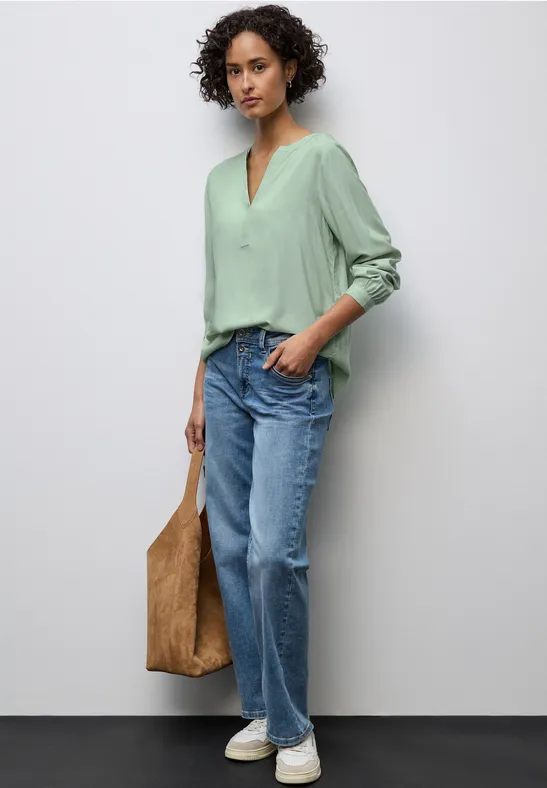 Tuniek met gespleten hals serene green