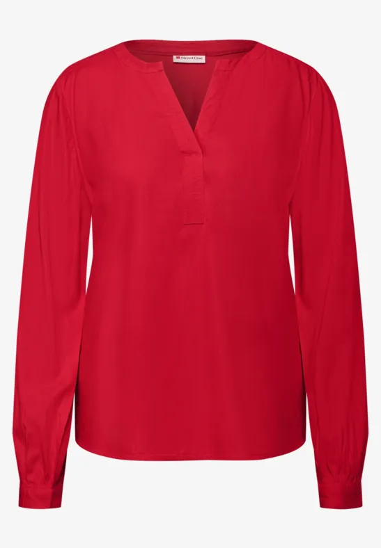 Tuniek met gespleten hals racing red