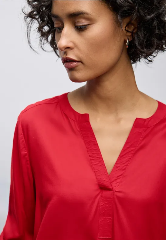 Tuniek met gespleten hals racing red