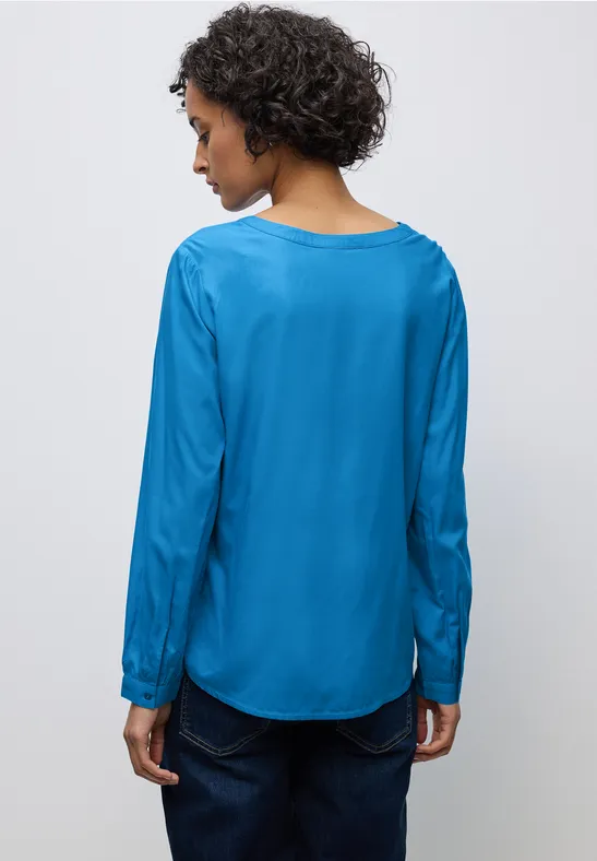 Tuniek met gespleten hals polaris blue