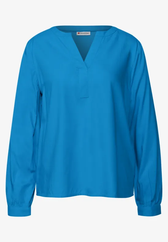 Tuniek met gespleten hals polaris blue