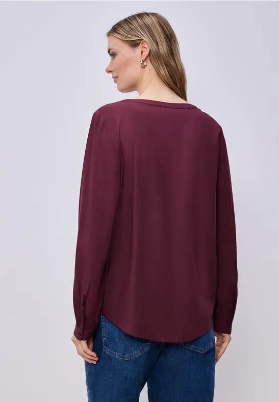 Split Neck Tunika truffle red