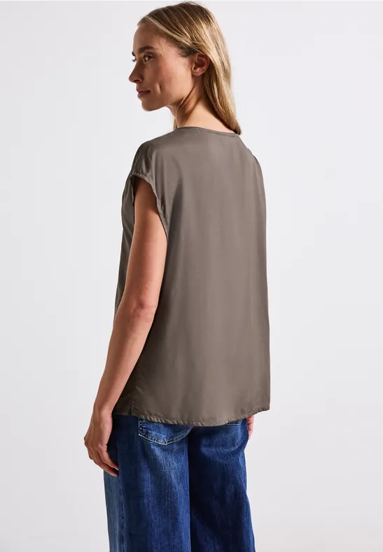 V-hals blouse shirt nomad brown