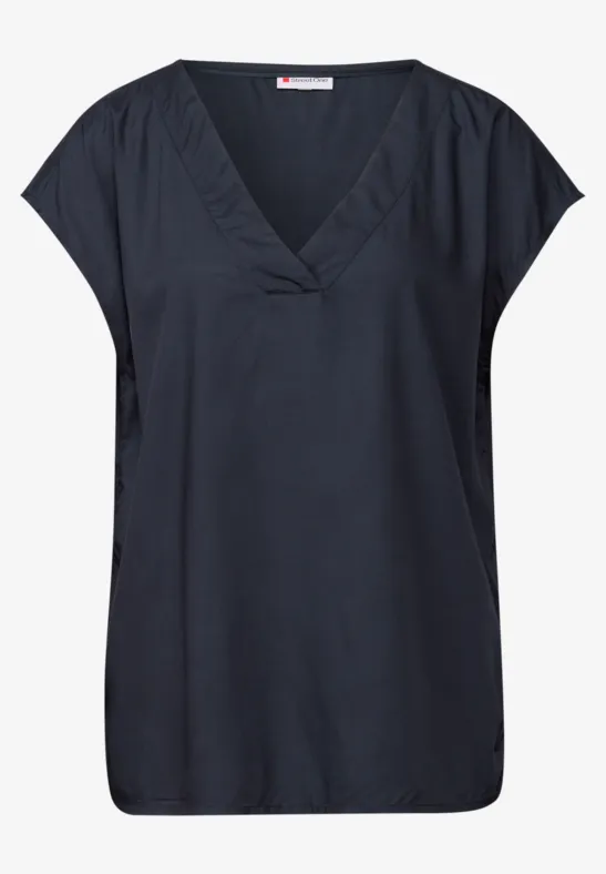 V-Neck Blusenshirt deepwater blue