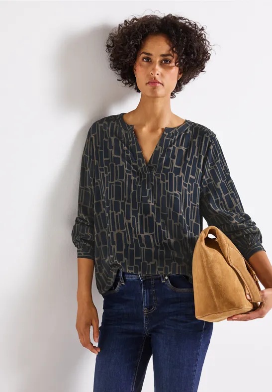 Blouse à motifs deepwater blue