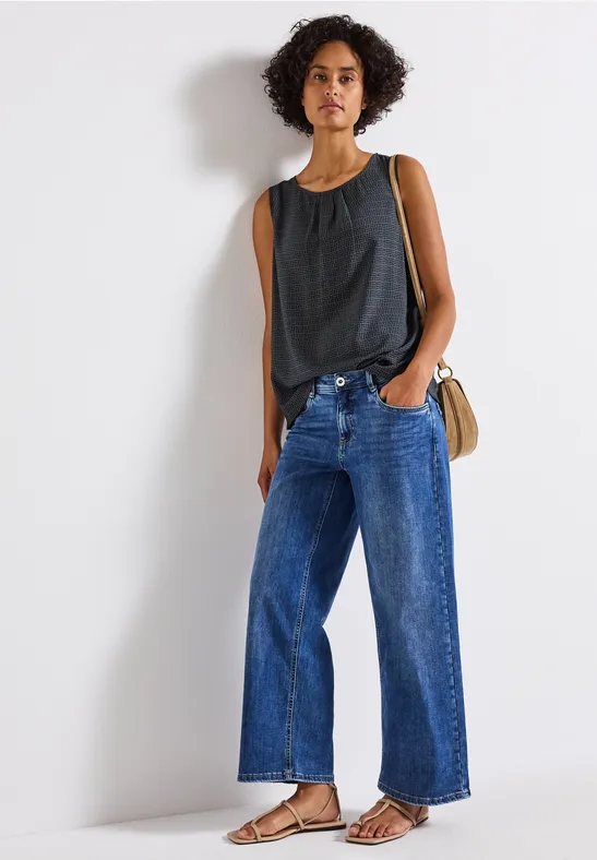 Top chemisier à motifs deepwater blue