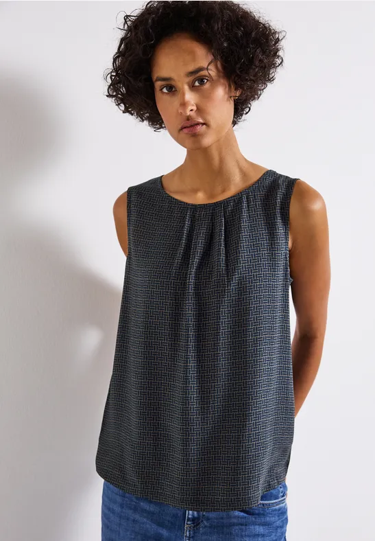 Top chemisier à motifs deepwater blue