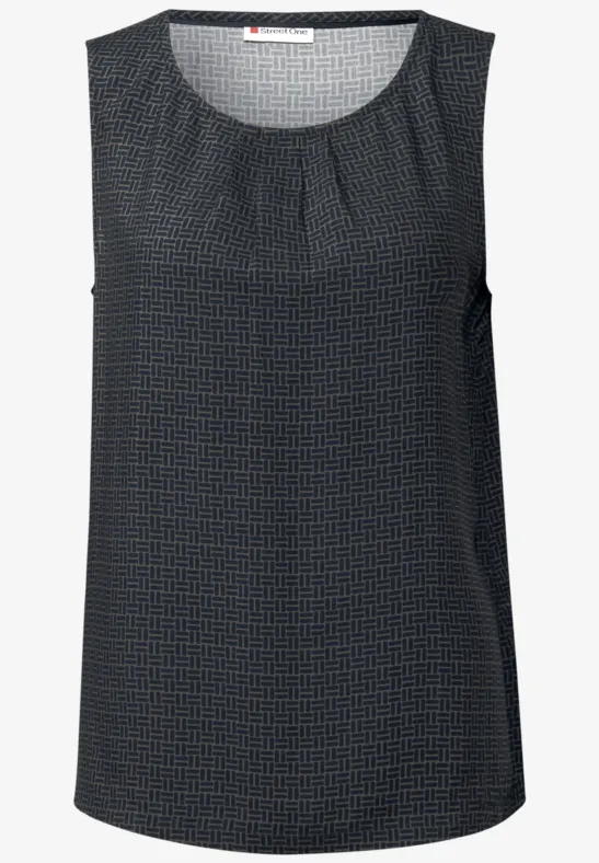 Top chemisier à motifs deepwater blue