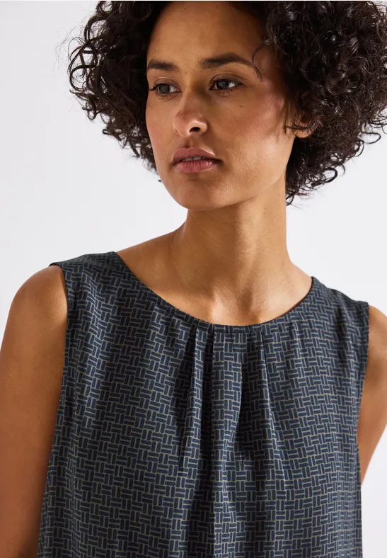 Top chemisier à motifs deepwater blue