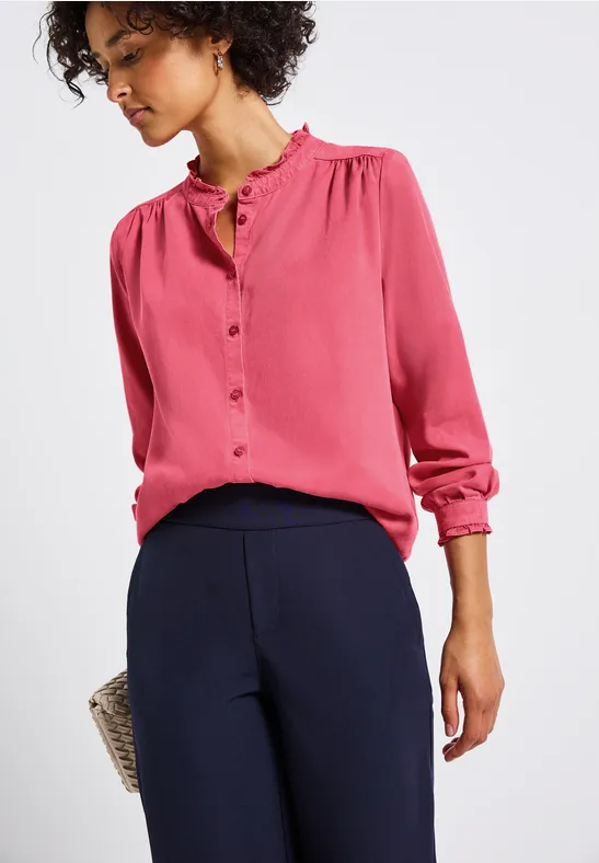 Tuniek met gewassen look almond coral