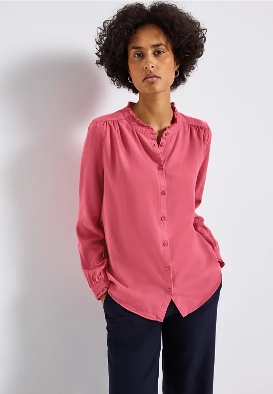 Tuniek met gewassen look almond coral