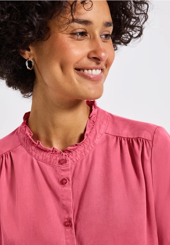 Tuniek met gewassen look almond coral