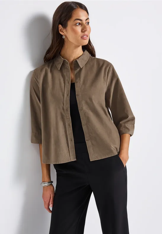Mini corduroy overhemd blouse bark brown