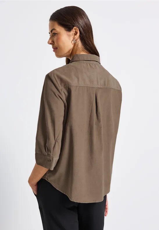 Mini corduroy overhemd blouse bark brown