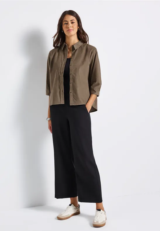 Mini corduroy overhemd blouse bark brown