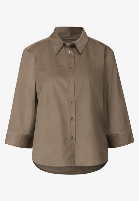 Mini corduroy overhemd blouse bark brown
