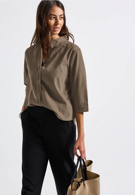 Mini corduroy overhemd blouse bark brown