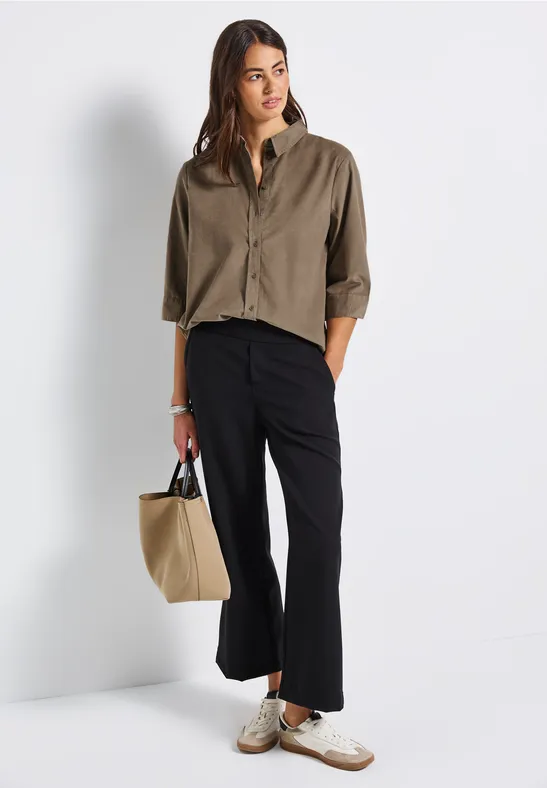 Mini corduroy overhemd blouse bark brown