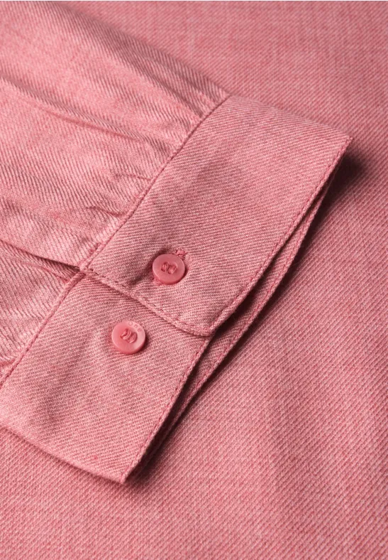Gemêleerde blouse met ronde hals almond coral mel.
