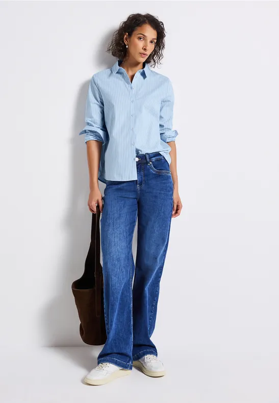 Gestreepte zakelijke blouse original blue