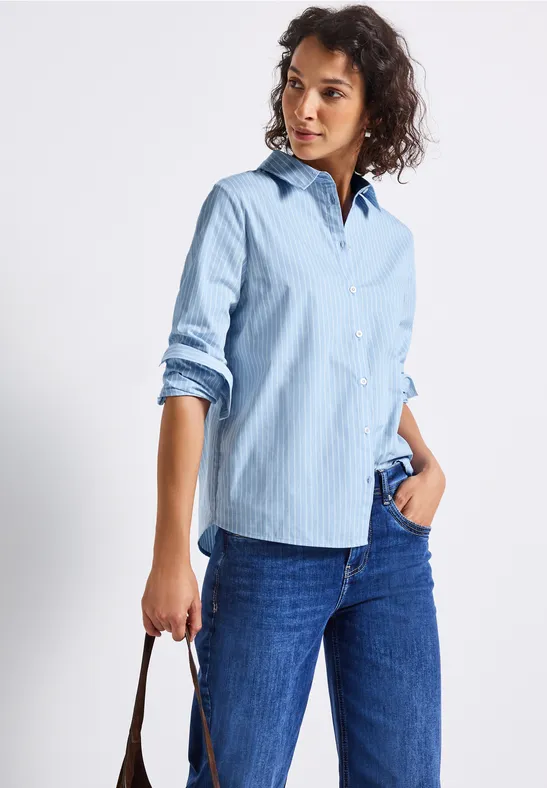 Gestreepte zakelijke blouse original blue
