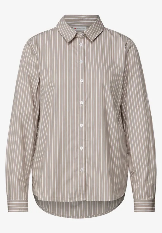 Gestreepte zakelijke blouse light mocha beige