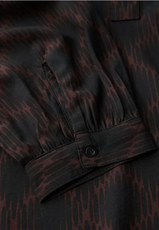 Tunique imprimée Split Neck Black