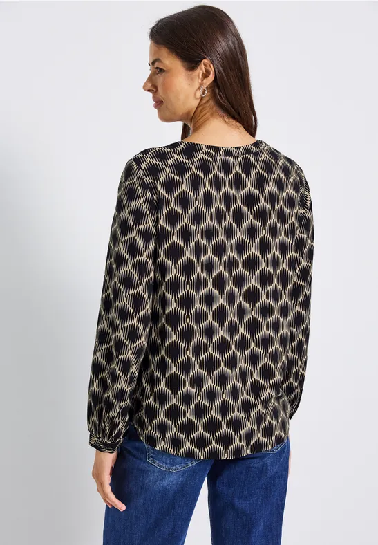 Tunique imprimée Split Neck sanded beige