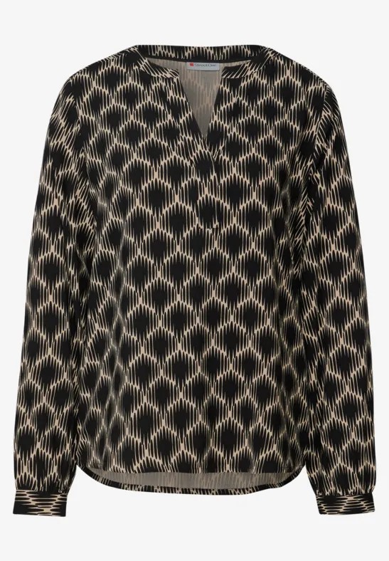 Tunique imprimée Split Neck sanded beige