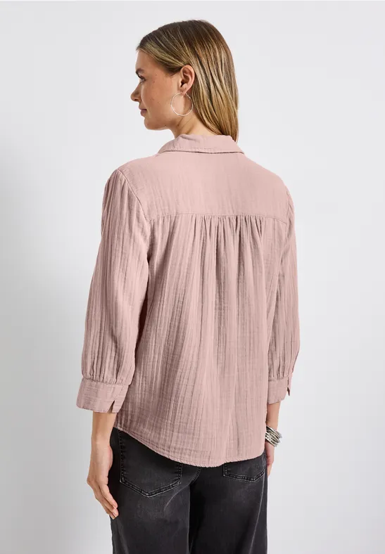 Musselin Hemdbluse faded rose