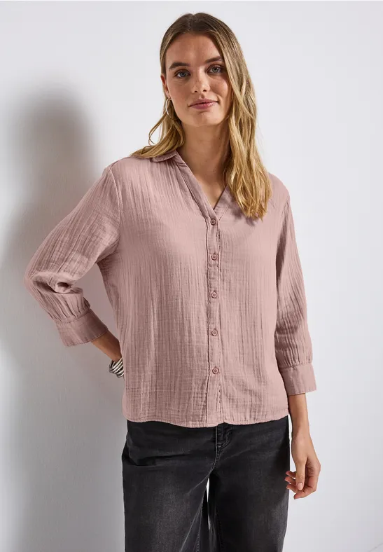 Musselin Hemdbluse faded rose
