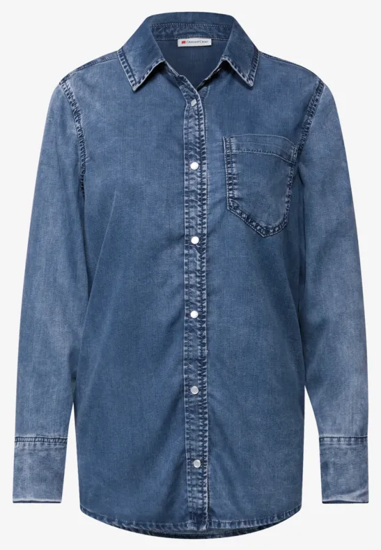 Denim blouse soft midblue wash
