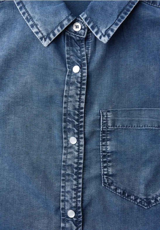 Denim blouse soft midblue wash