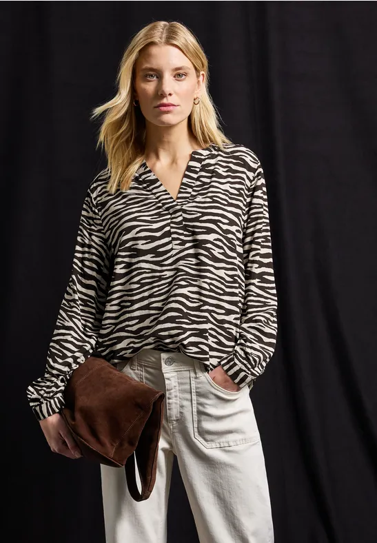 Tunique avec imprimé zèbre deep roast brown