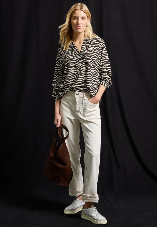 Tunique avec imprimé zèbre deep roast brown